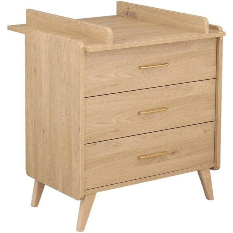 Chambre bébé trio - Lit 120 x 60 cm + Commode 3 tiroir + Armoire Chene suave - Arty - SAUTHON