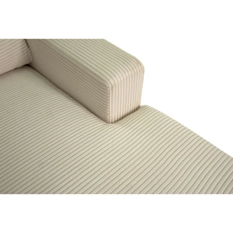 Canapé d'angle droit 4 places - PAUL in cord - Tissu Beige - 216 x 141 x 79 cm - Fabriqué en Ukraine