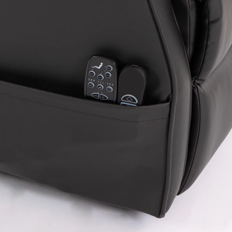 HOMCOM Elektrische sta-opstoel met vibratiemassage en warmtefunctie, seniorenfauteuil van bruin PU-leer