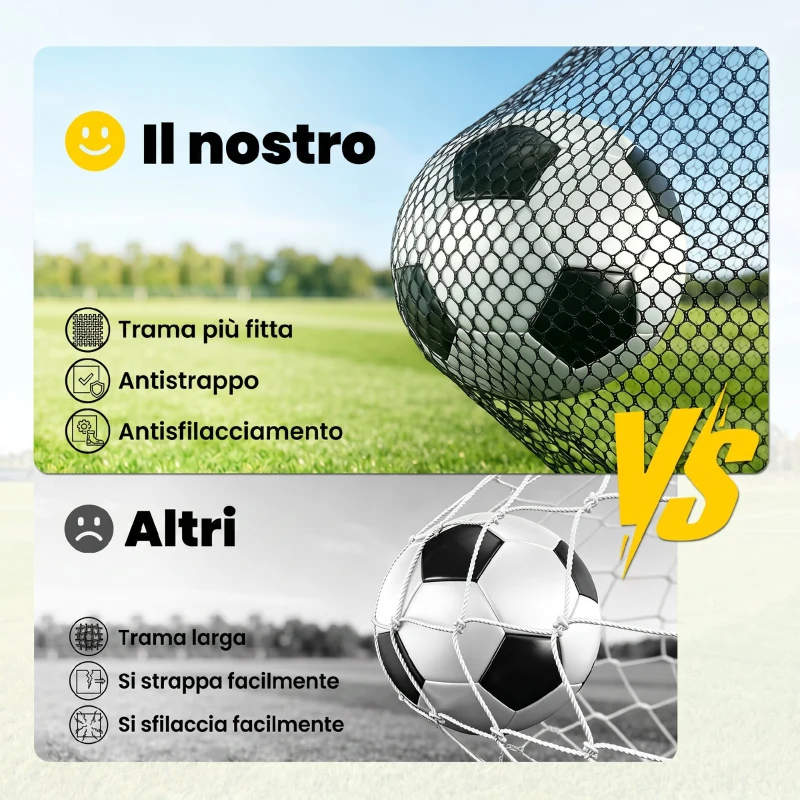 SPORTNOW Porta da calcio con rete e telaio in metallo, 3x2 m