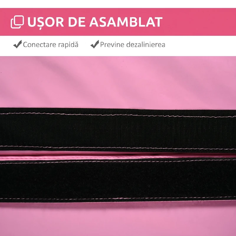 HOMCOM Saltea pentru Pole Dance Antiderapantă, Portabilă, Detașabilă și Pliabilă, pentru Casă și Sală, Ø150 x 5 cm, Roz