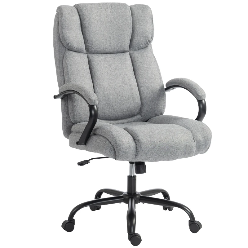 Vinsetto Scaun de Birou Ergonomic din Material Tip In, 220 kg, Rotativ, Reglabil pe Înălțime, Gri Deschis