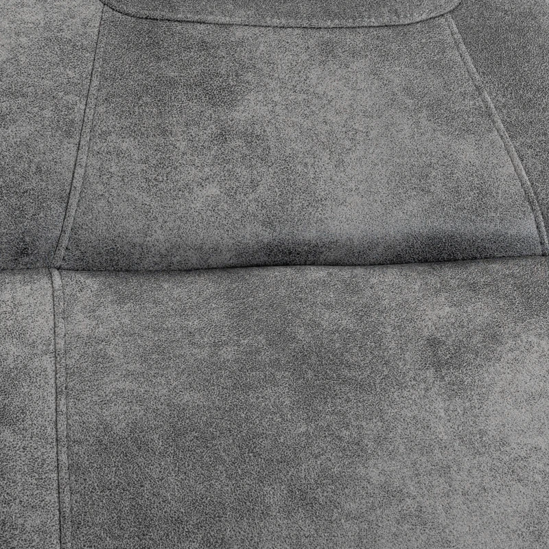 HOMCOM Sillón Relax Reclinable Manual Tapizado en Cuero Sintético Instalación Rápida Reposapiés Acolchado Grueso Gris