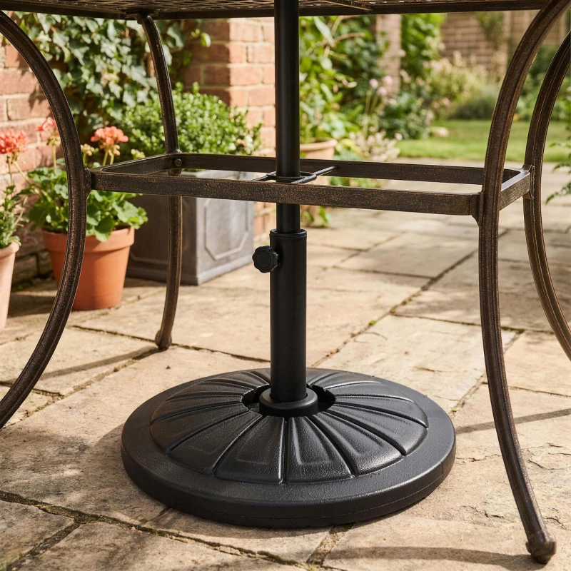 Outsunny Bază Rotundă pentru Umbrelă Ø43cm, 13kg din Ciment pentru Stâlpi de 38mm și 48mm, Negru