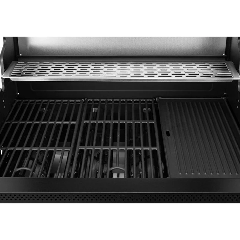 Barbecue a gaz - Cookingbox - Airgrill - 4 brûleurs - Fonction Air Fryer - Cuve en acier - Grilles de cuisson en fonte émaillée