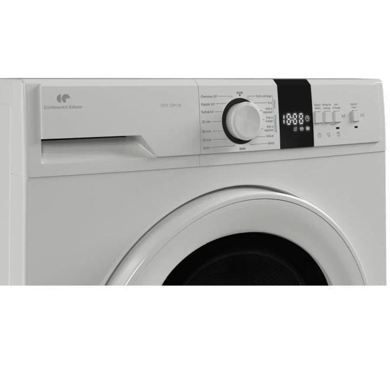 Seche-linge pompe a chaleur CONTINENTAL EDISON CESL12PCW - 12 kg - 60 cm - Classe E - Blanc