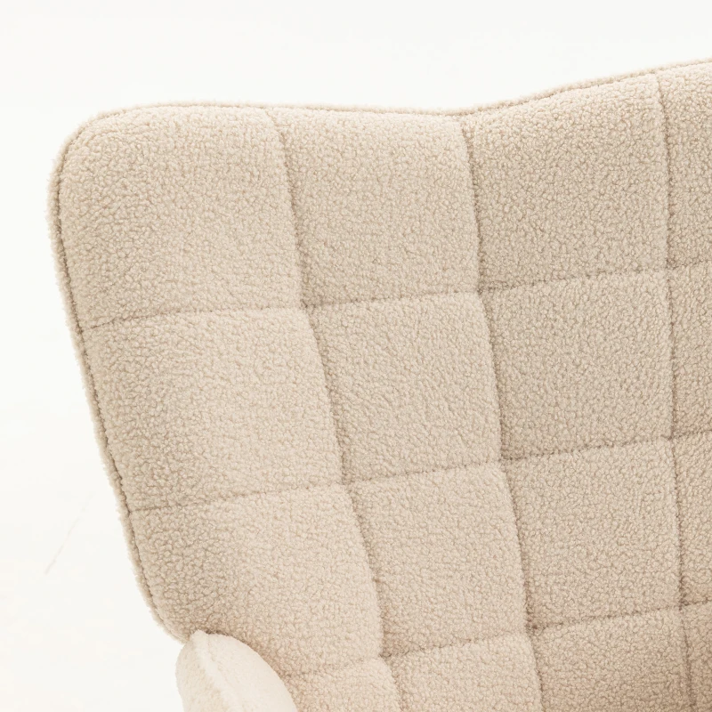 HOMCOM schommelstoel accentstoel tot 120 kg, polyester, beige(m-14)