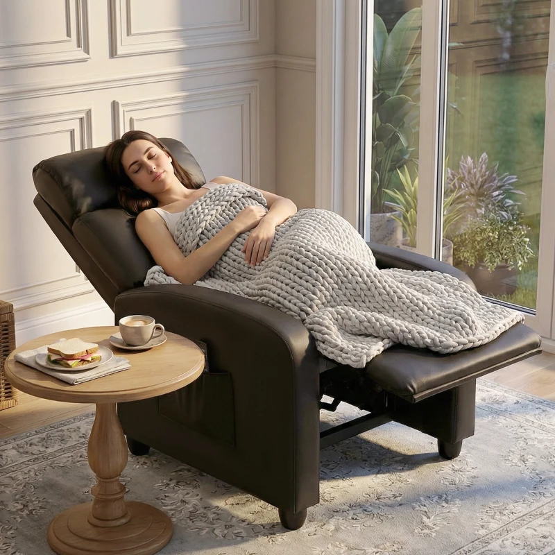 HOMCOM Sillón de Masaje Reclinable con Mando a Distancia Bolsillo Lateral y Temporizador Tapizado en PU 68x88x98 cm Marrón