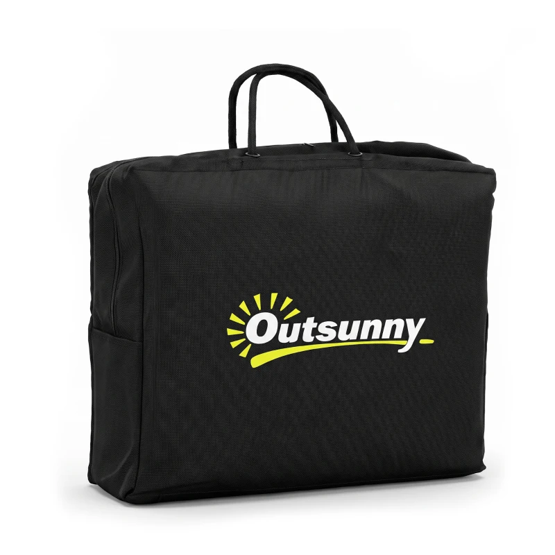 Outsunny Terrasvloerkleed voor buiten, weerbestendig, modern ontwerp, 365 cm x 274 cm x 0,3 cm, zwart + wit