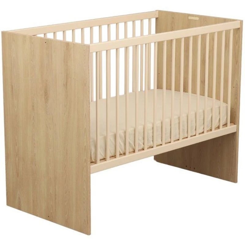 Chambre bébé trio - Lit 120 x 60 cm + Commode + Armoire 2 portes - Adele - Hetre/creme - SAUTHON