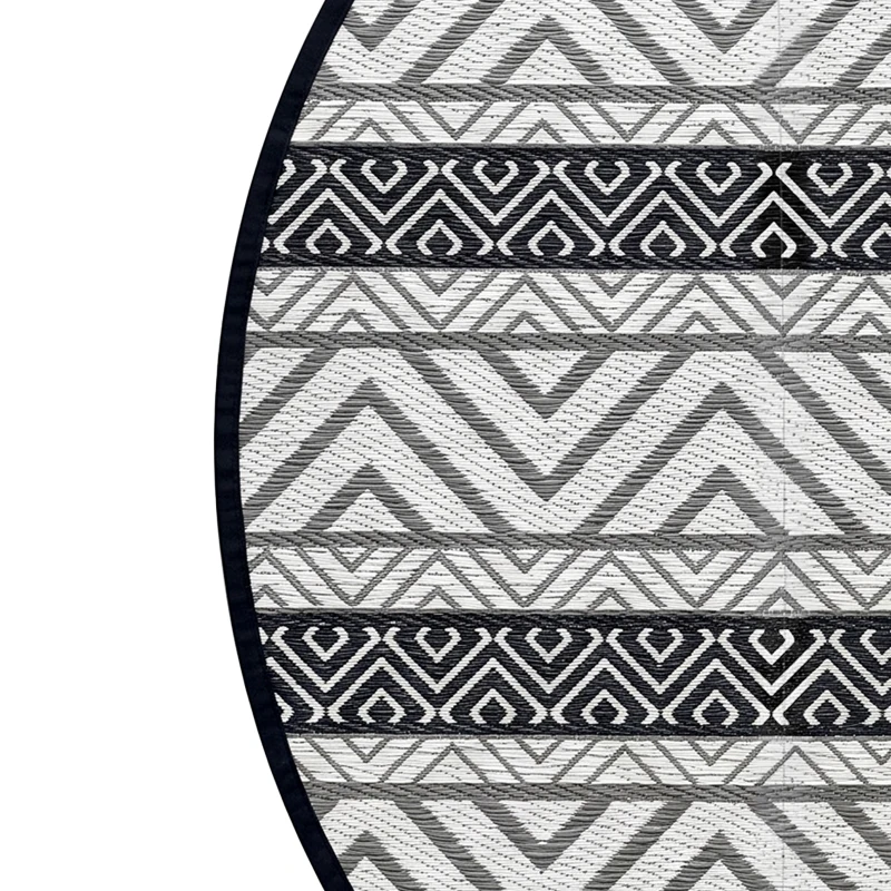 Outsunny Terrasvloerkleed voor buiten, weerbestendig, modern ontwerp, 365 cm x 274 cm x 0,3 cm, zwart + wit