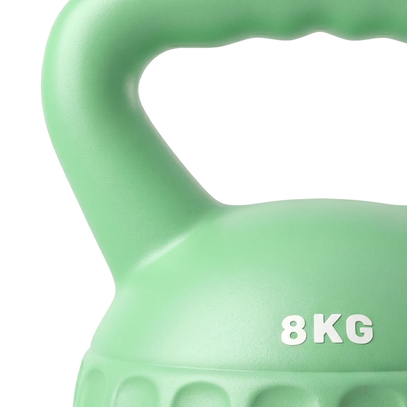 SPORTNOW Kettlebell 8 kg, Haltère avec Poignée Antidérapante, Haltère à Boule, Musculation, Entraînement, pour Gym, Vert