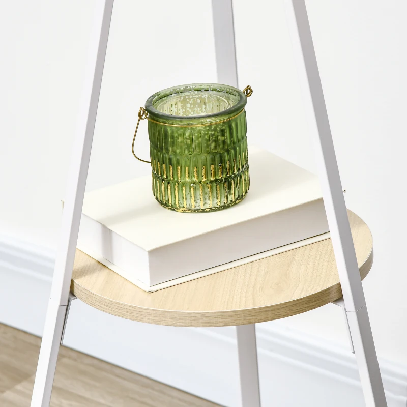 HOMCOM Porte-manteau trépied design contemporain branches étagère + 9 patères dim. 45L x 45l x 180H cm métal blanc