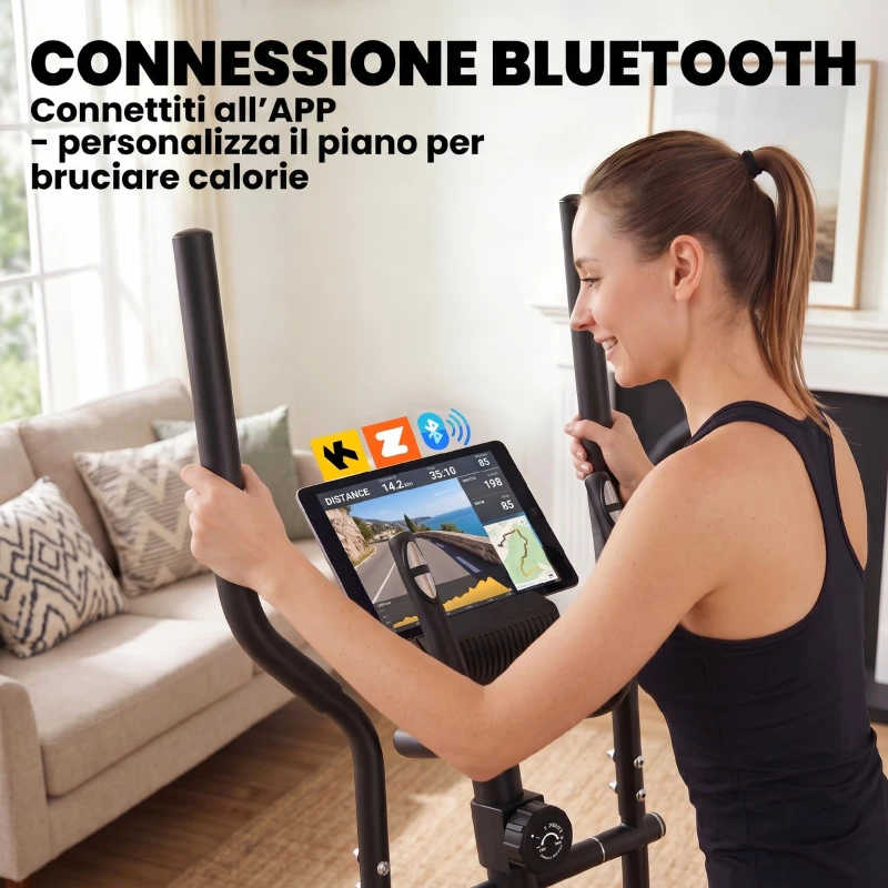 SPORTNOW Ellittica Casa, Silenziosa Magnetica, Compatibile App