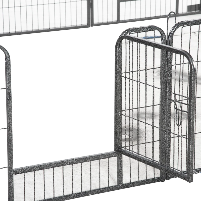 PawHut Grote 16-delige box om te bouwen tot 2 hokken Staalgrijs 80 x 60 x 1,5 cm (elk deel)(m-13)