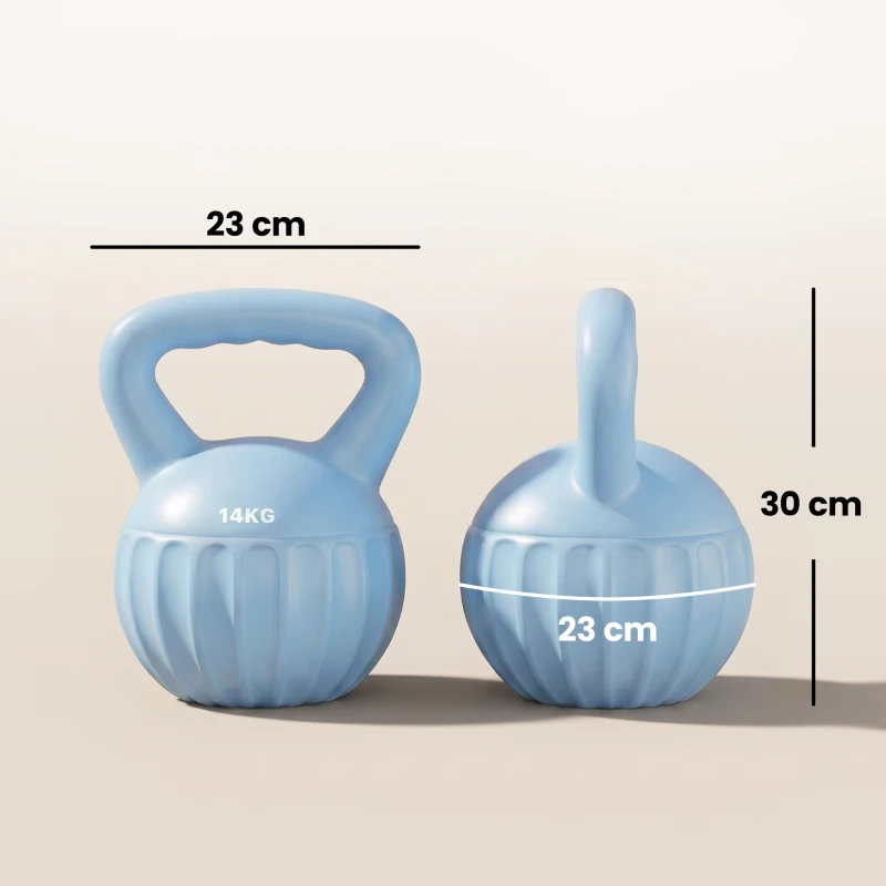 SPORTNOW Kettlebell 14 kg, haltère avec poignée Antidérapante, haltère à boule, musculation, entraînement, pour gym, bleu