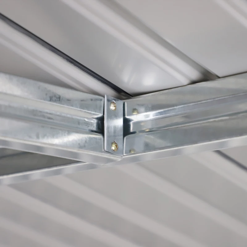 Outsunny Gereedschapsschuur met fundering 24,5 m³ gereedschapsschuur tuinhuisje stalen schuifdeur