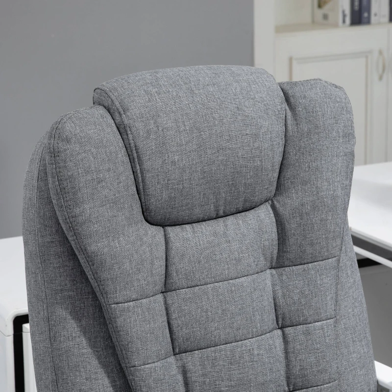 Vinsetto Ergonomische massage bureaustoel met 6 Vibratiepunten, Verstelbare Rugleuning en 360° Draaistoel Grijs(m-9)