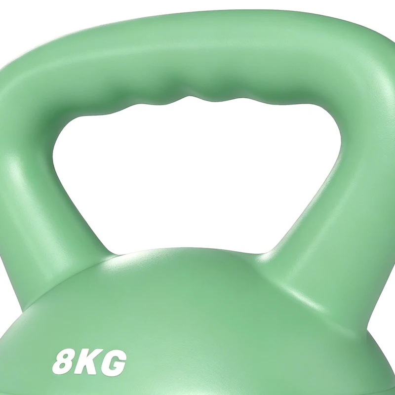 SPORTNOW Kettlebell 8 kg, Haltère avec Poignée Antidérapante, Haltère à Boule, Musculation, Entraînement, pour Gym, Vert