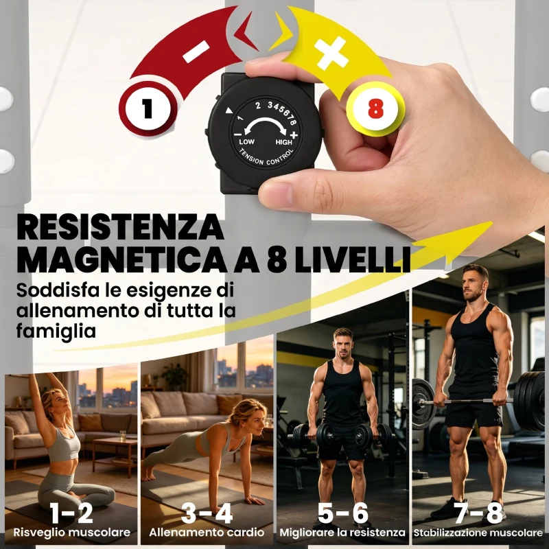 SPORTNOW Ellittica Casa, Silenziosa Magnetica, Compatibile App