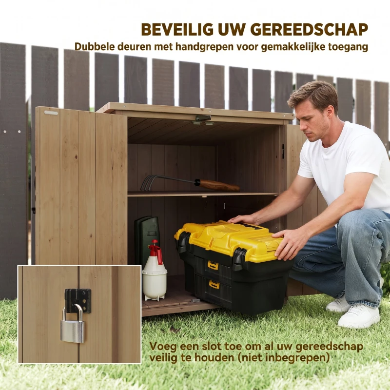 Outsunny Outdoor Opbergbox Tuinbox Kussenbox, weerbestendig, met asfaltdak, 77,5 cm x 88 cm x 90 cm, Donkergrijs(m-6)