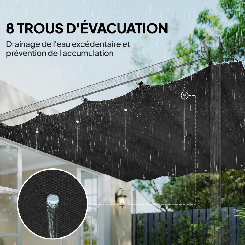 Outsunny Toile de toit de rechange pour pergola toile de remplacement protection solaire Anti-UV 30+ pour pergola de 3 x 2 m