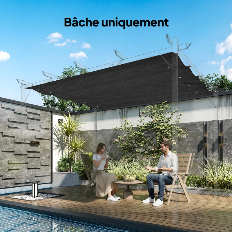 Outsunny Toile de toit de rechange pour pergola toile de remplacement protection solaire Anti-UV 30+ pour pergola de 3 x 2 m