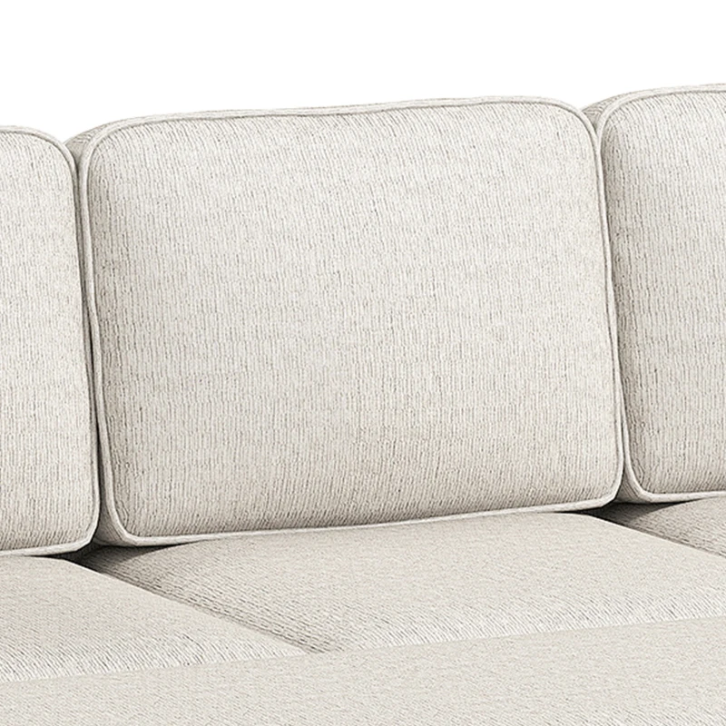 HOMCOM Sofá Esquinero Convertible de Chenilla Sofá Cama 3 Plazas Modular 225 cm con Puff de Almacenaje Beige