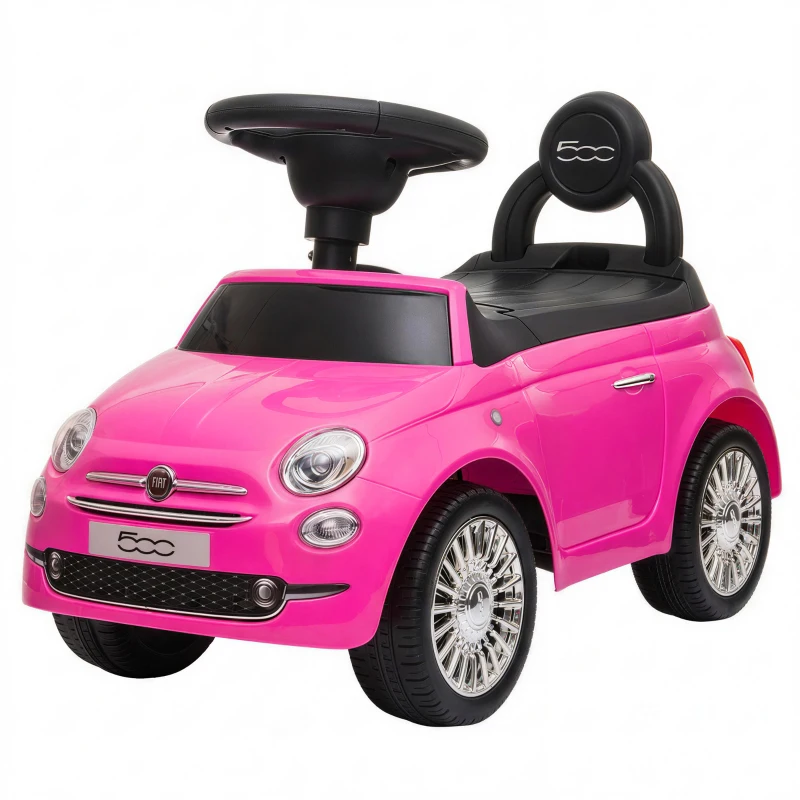 AIYAPLAY Rutschauto für Kinder 12-36 Monate Fiat-Lizenz mit Musik, Hupe und Staufach unter dem Sitz aus PP, Rosa
