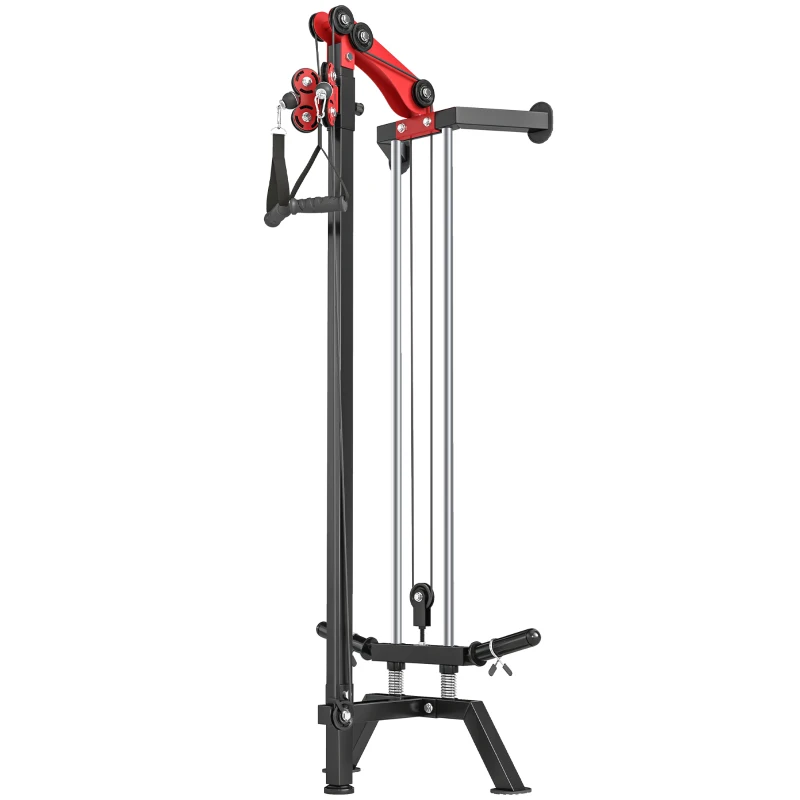 SPORTNOW Cable Station, Wall-Mounted, Adjustable 16-Position Pulleys Machine, Black.