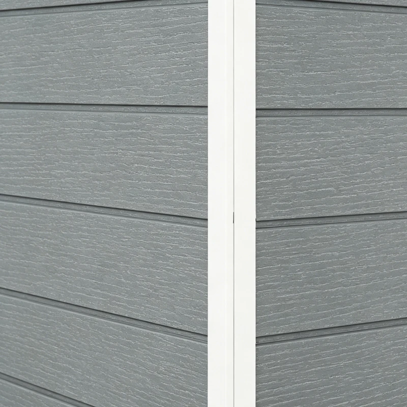 Outsunny Tuinschuur, Kunststof Tuinhuis met Vloer, Venster, Vergrendelbare Deuren, voor Tuin, 131B x 186D x 198H cm, Grijs