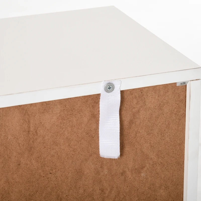 HOMCOM Aparador Móvel Auxiliar de Armazenamento com 2 Armários de Porta Gaveta Pés de Madeira 90x30x72 cm Cinza e Branco