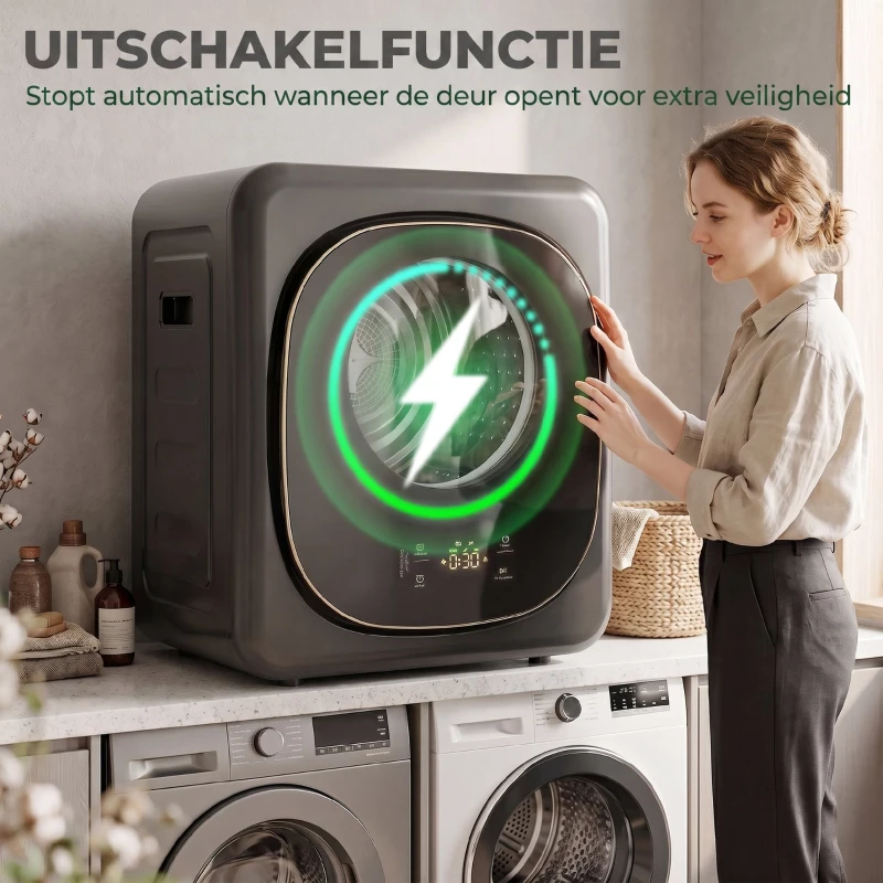 HOMCOM Condensdroger met warmtepomptechnologie, tafelmodel, maandelijkse betaling