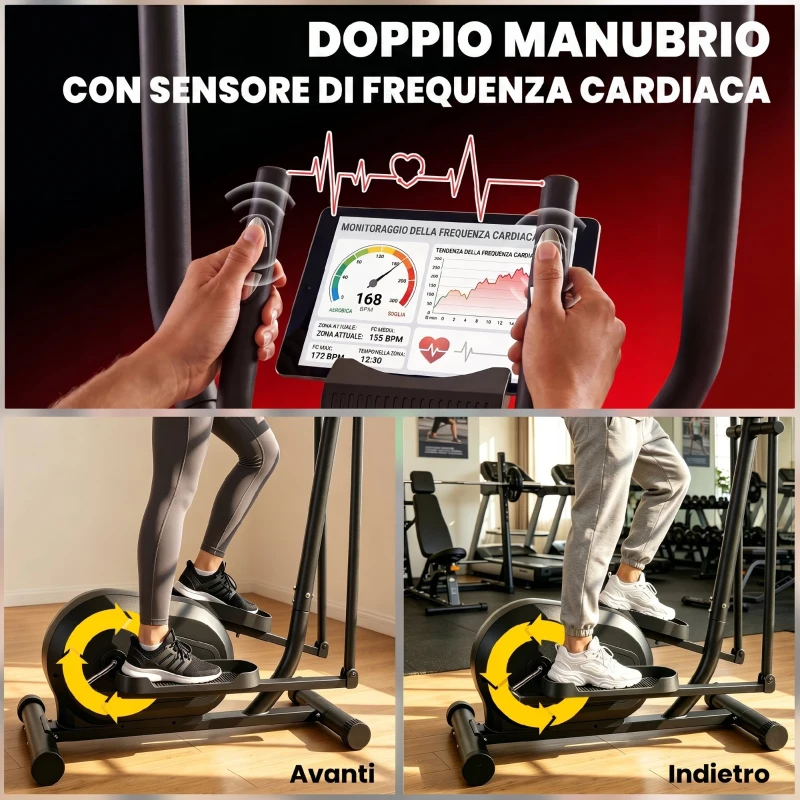 SPORTNOW Ellittica Casa, Silenziosa Magnetica, Compatibile App