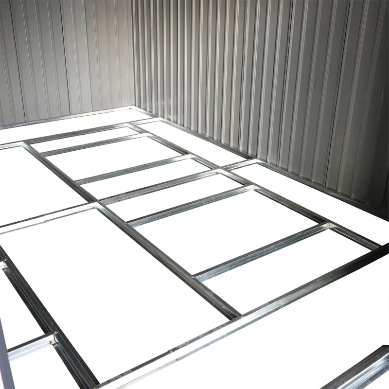 Outsunny Gereedschapsschuur met fundering 24,5 m³ gereedschapsschuur tuinhuisje stalen schuifdeur