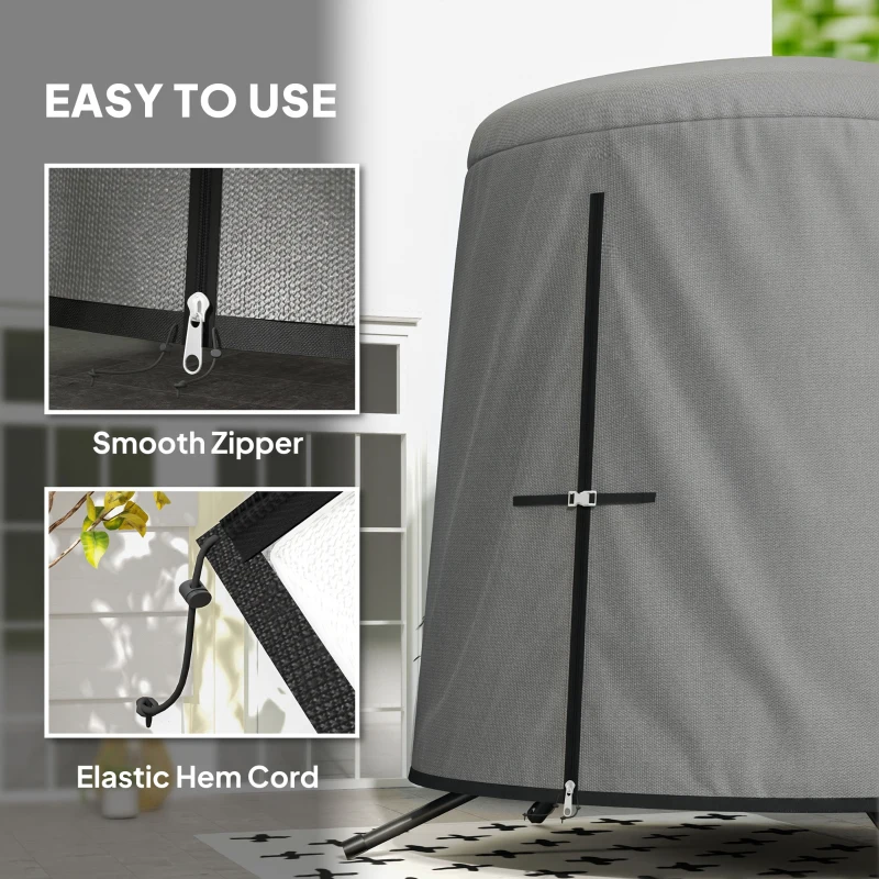 Outsunny 196 x 230 cm Hanging Egg Chair Protective Cover - Grey