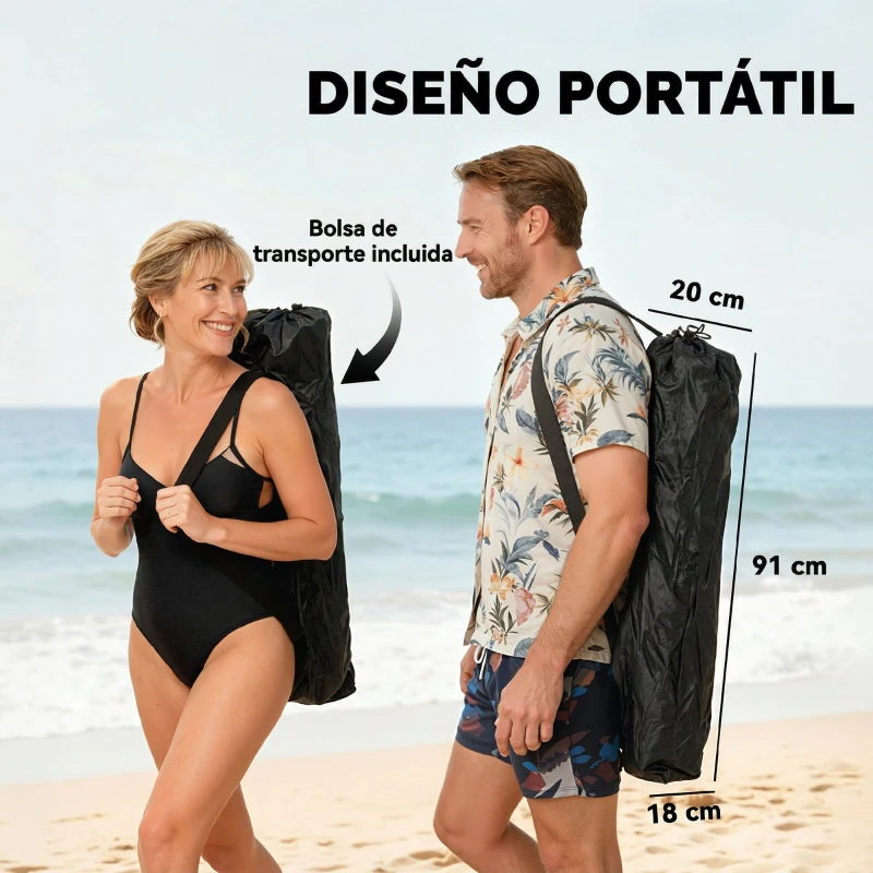 Outsunny Conjunto de 2 Sillas Plegables Camping Reclinables con Reposapiés Desmontable Reposacabezas Portavasos y Bolsa Negro