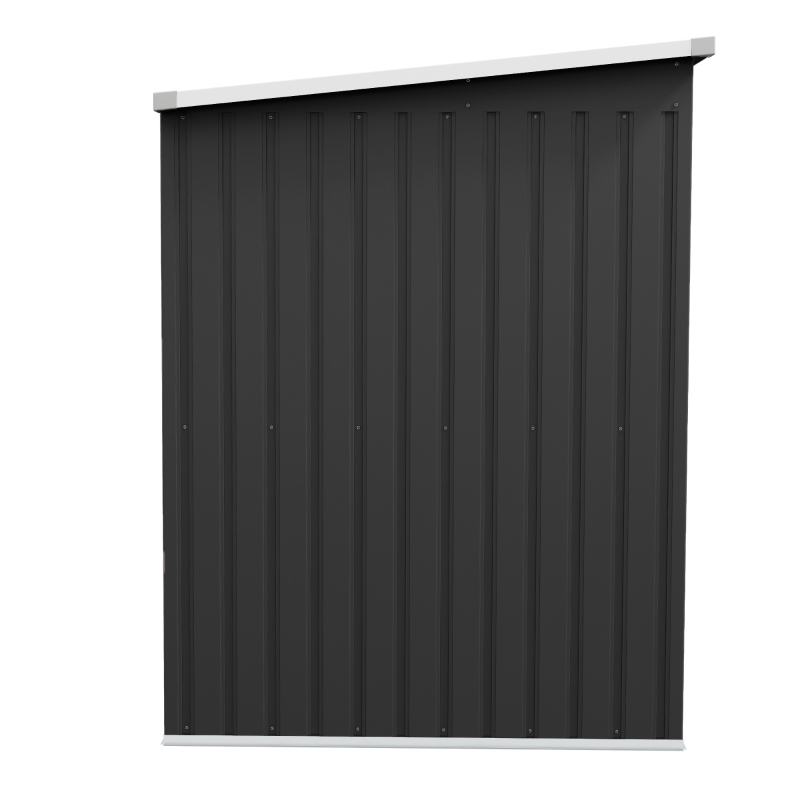 Outsunny 7 x 4ft Galvanised Steel Garden Shed, with Foundation Kit - Dark Grey
