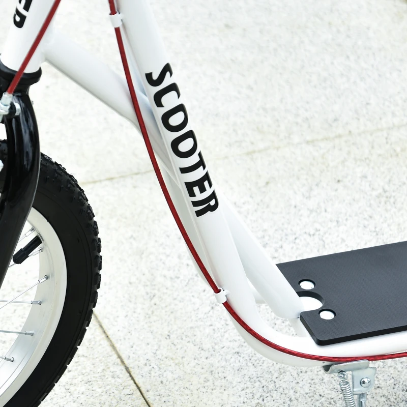 HOMCOM step scooter stadsscooter kinderen luchtband verstelbare step aluminium wit(m-14)