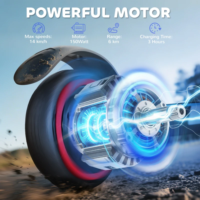 SPORTNOW Folding Electric Scooter for Kids, with Dual Brakes, Front Suspension, LED Colourful Lights, Blue