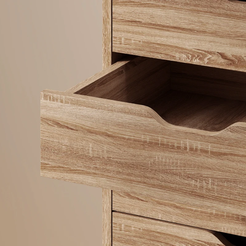 Vinsetto Cajonera de Oficina con Ruedas 7 Cajones Organizador para Documentos Formato A4 o Carta Roble