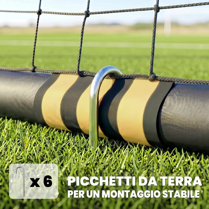 SPORTNOW Porta da calcio portatile imbottita, 240x160 cm, giallo