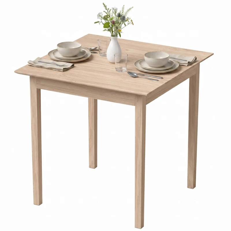 HOMCOM Küchentisch Esstisch Quadratischer Tisch, modernes Design, 75 cm x 75 cm x 76 cm, Naturholz
