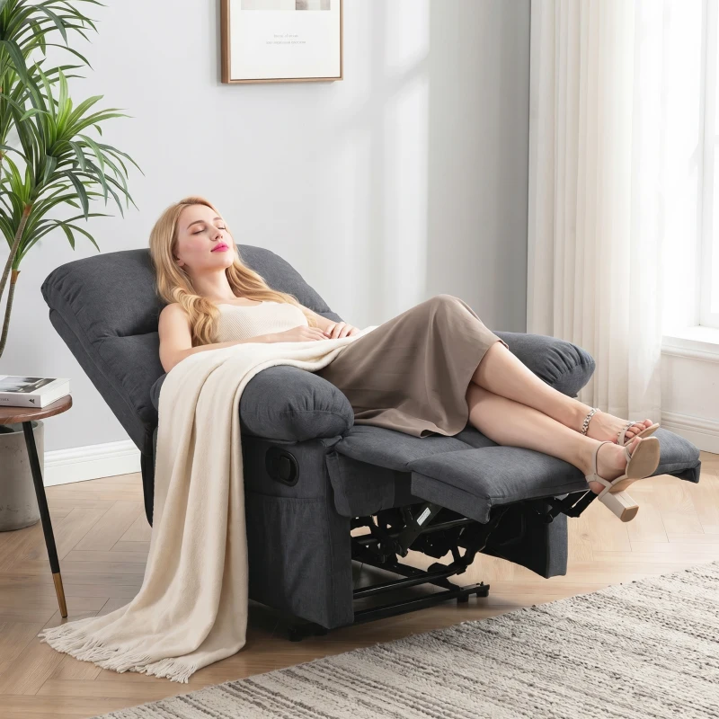 HOMCOM Poltrona de Massagem Relax Reclinável com 8 Pontos de Massagem e Função Calor 85x93x103 cm Cinzento