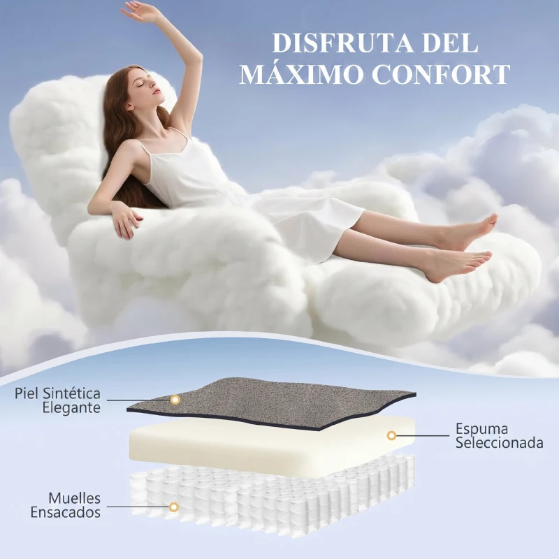 HOMCOM Sillón Relax Reclinable Eléctrico Levanta Personas de Cuero PU Control Remoto Asiento con Resorte Reposapiés Gris