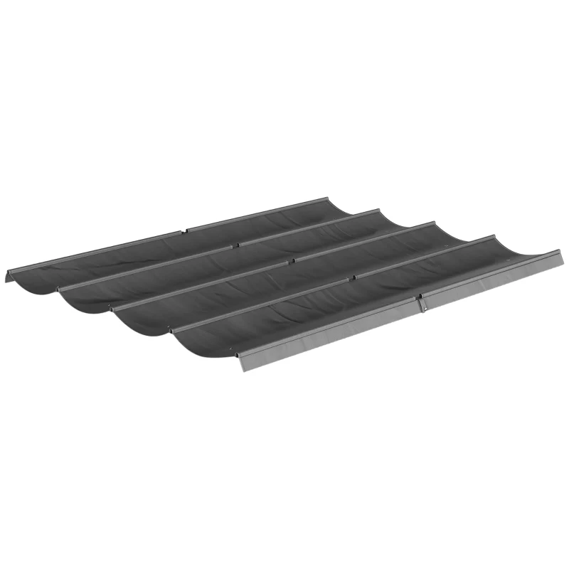 Outsunny Techo de Repuesto Retráctil 4x3,5 m para Marco de 4x3 m Toldo de Tela Solo para Cenador Jardín con 8 Orificios Gris