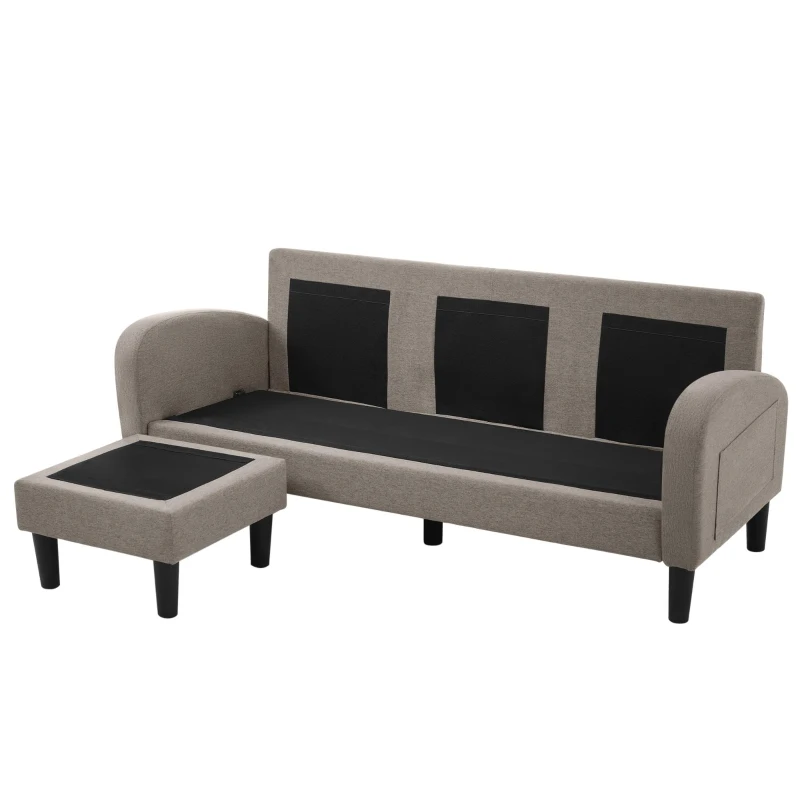 L-Shaped Sofa with Reversible Chaise Lounge, 3-Seater Couch for Living Rooms, Apartments, or Offices, 116L x 118W x 77H cm, Dark Grey