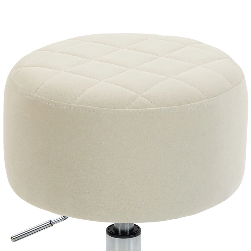 HOMCOM Bar Stool Adjustable Swivel Chair Velvet-Feel Seat 1 Piece, Beige