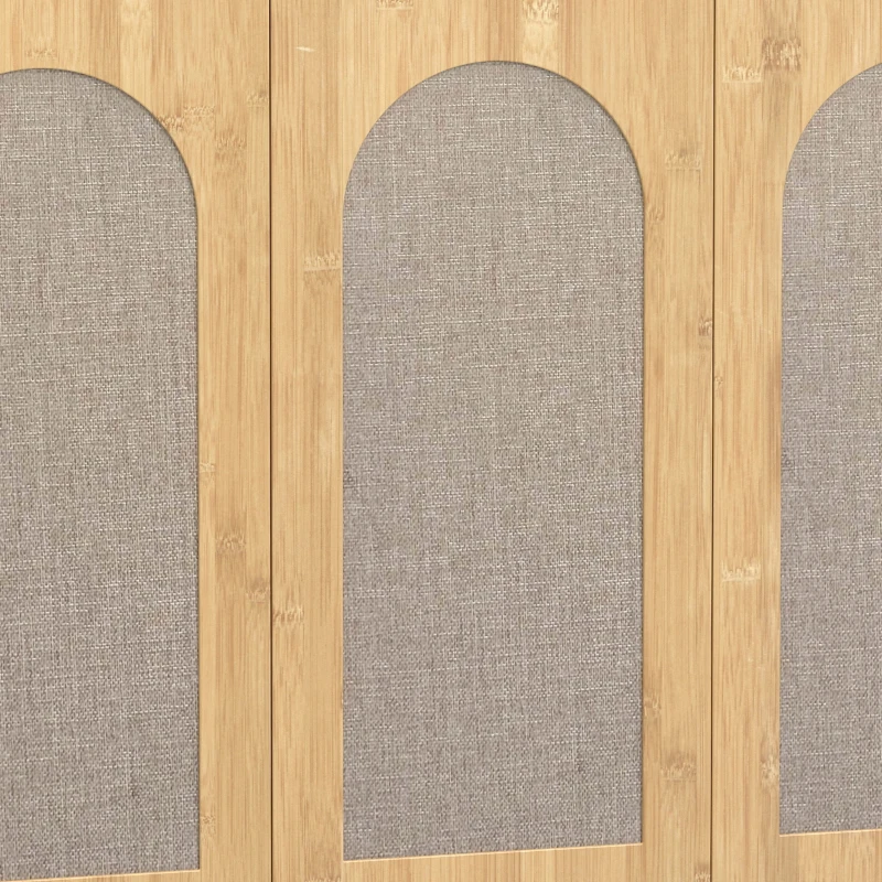 HOMCOM Armario mural de baño bohemio con 3 puertas efecto ratán con cierre suave y estante regulable, roble
