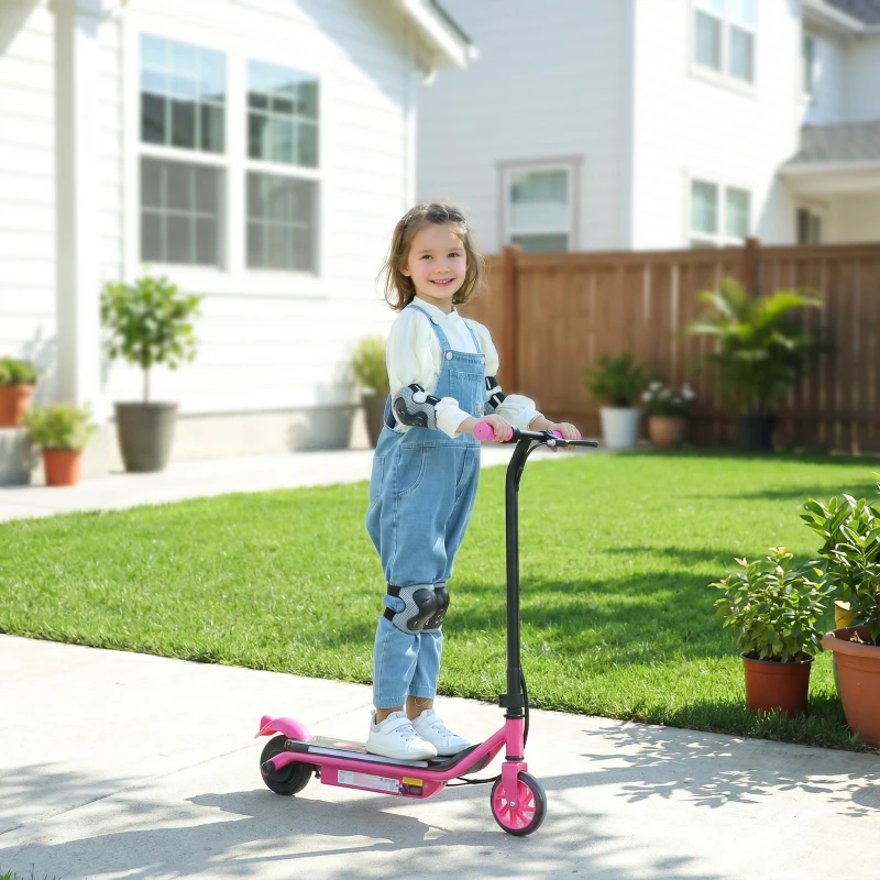 AIYAPLAY Electric Scooter for Kids Aged 6-14 Years, with Colourful Lights, Pink